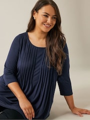 Evans 3/4 Sleeve Pintuck Top - Image 4 of 5