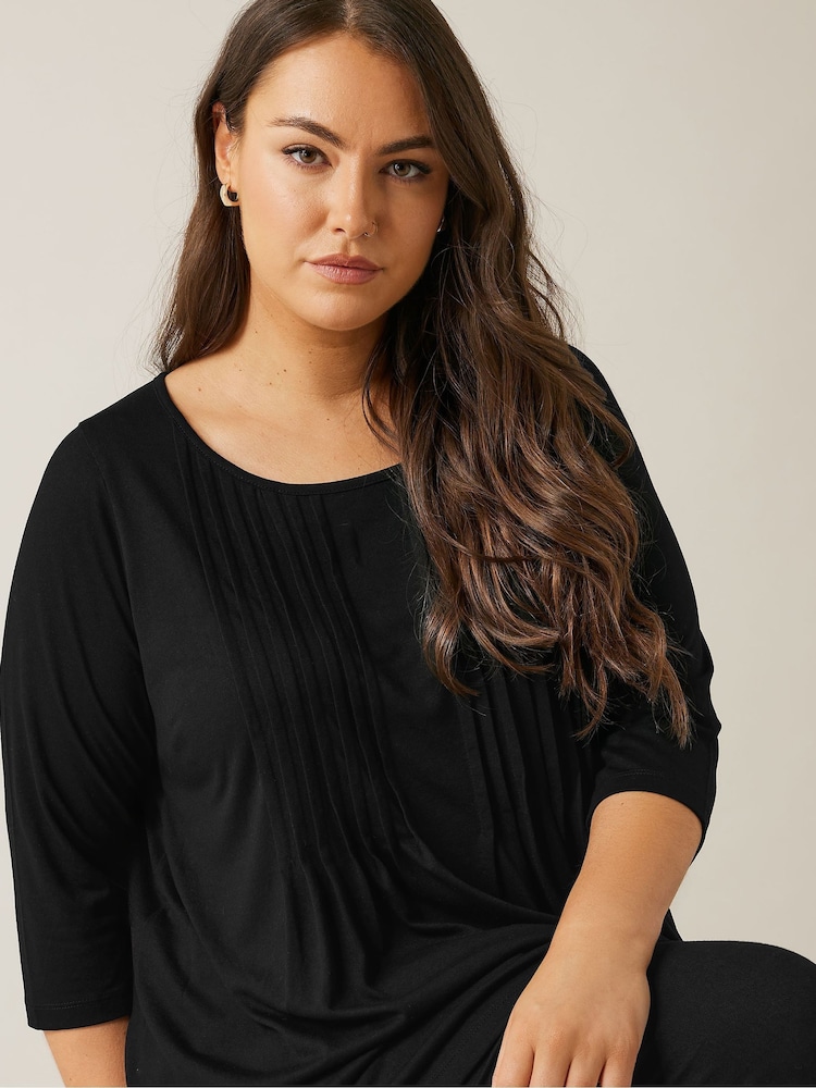 Evans 3/4 Sleeve Pintuck Top - Image 4 of 5