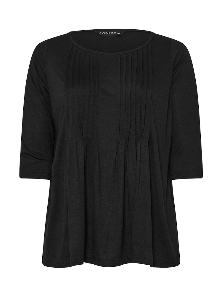 Negro - Evans 3/4 Sleeve Pintuck Top - Imagen 5 de 5 Negro - Evans 3/4 Sleeve Pintuck Top - Imagen 5 de 5