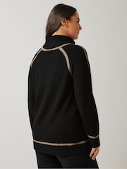Evans Colorblock Roll Neck Black Jumper - Image 3 of 5