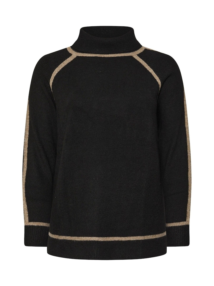 Evans Colorblock Roll Neck Black Jumper - Image 5 of 5