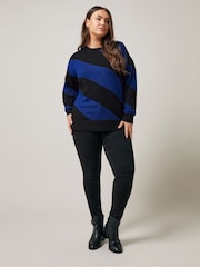 Evans Cream/Preto Diagonal Stripe Jumper - Imagem 2 de 5