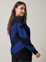 Evans Cream/Preto Diagonal Stripe Jumper - Imagem 3 de 5