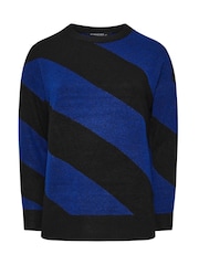 Evans Cream/Preto Diagonal Stripe Jumper - Imagem 5 de 5