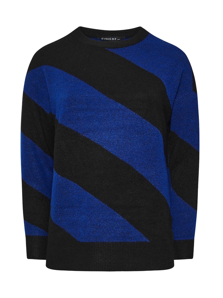 Evans Cream/Preto Diagonal Stripe Jumper - Imagem 5 de 5