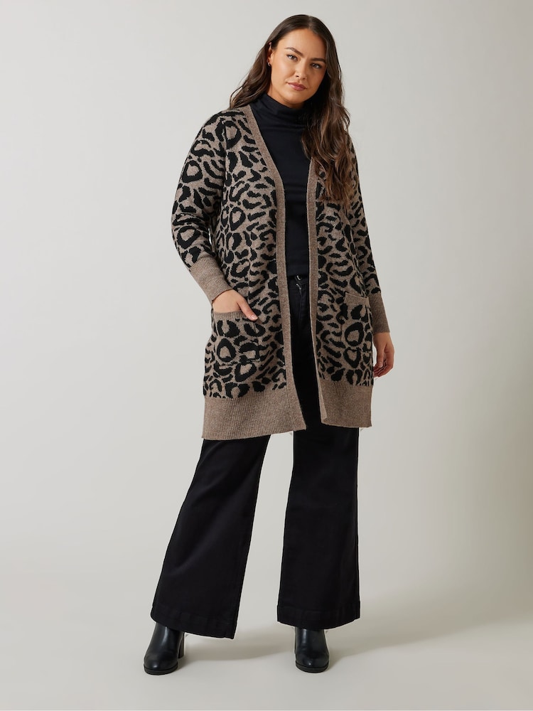 Evans Animal Jaquard Black Cardigan - Imagen 1 de 5 Evans Animal Jaquard Black Cardigan - Imagen 1 de 5