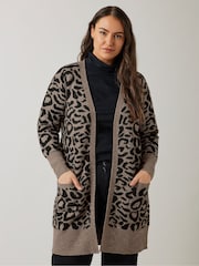 Evans Animal Jaquard Black Cardigan - Image 2 of 5