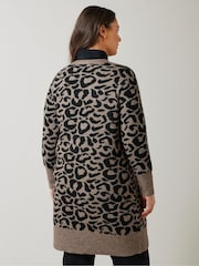 Evans Animal Jaquard Black Cardigan - Image 3 of 5