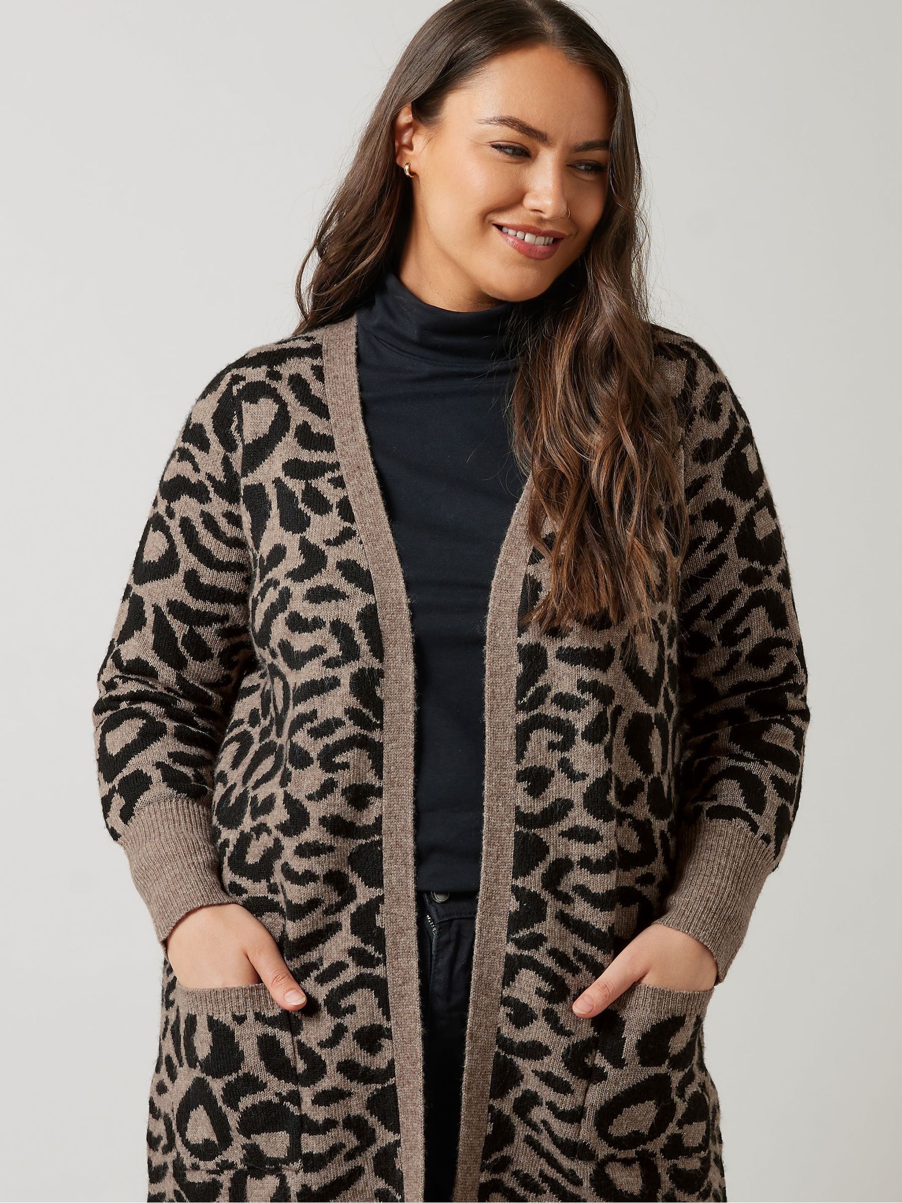 Buy Evans Animal Jaquard Black Cardigan from Next USA