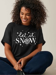 Evans Let It Snow Black T-Shirt - Image 4 of 5