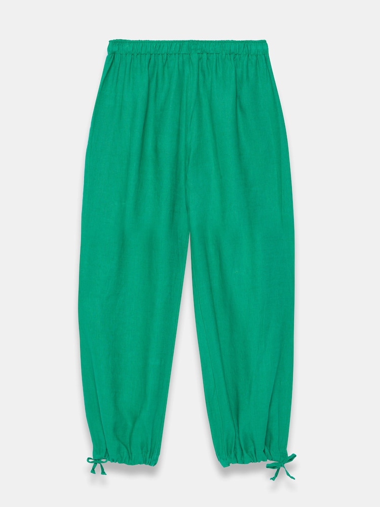 Mint Velvet Green Linen Balloon Trousers - Image 6 of 6