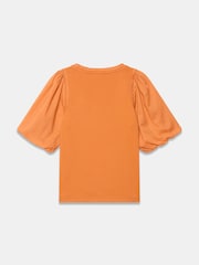 Mint Velvet Orange Cotton Puff Sleeve Top - Image 7 of 7