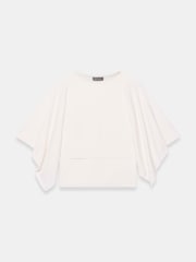 Mint Velvet Cream Layered Poncho Knit Top - Image 6 of 7