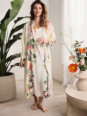 Желтый с цветами - Kew Collection 100% Cotton Lightweight Dressing Gown - Изображение 2 из 9