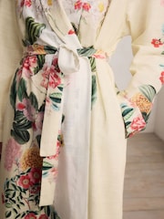 Желтый с цветами - Kew Collection 100% Cotton Lightweight Dressing Gown - Изображение 4 из 9