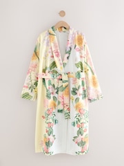 Желтый с цветами - Kew Collection 100% Cotton Lightweight Dressing Gown - Изображение 7 из 9