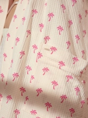 Pink Palms Waffle Dressing Gown - Image 5 of 8