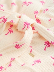Pink Palms Waffle Dressing Gown - Image 7 of 8