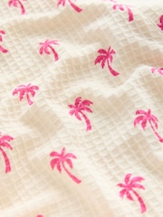 Pink Palms Waffle Dressing Gown - Image 8 of 8