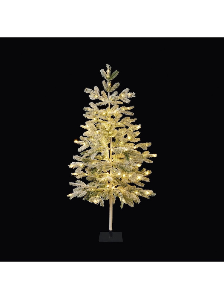 Premier Decorations Ltd Green Snowy Pre Lit Pine Needle 4ft  Christmas Tree with Warm White Lights - Image 1 of 1