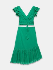 Mint Velvet Green Cotton Top And Midi Skirt Set - Image 7 of 8