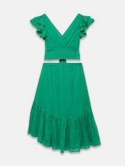 Mint Velvet Green Cotton Top And Midi Skirt Set - Image 8 of 8
