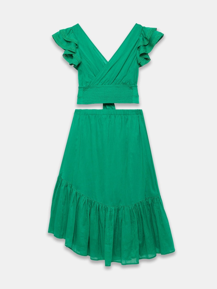 Mint Velvet Green Cotton Top And Midi Skirt Set - Image 8 of 8