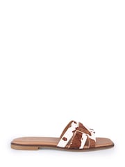 Off The Hook Animal Heath Leather Slip-On Flat Mule Sandals - Image 1 of 6