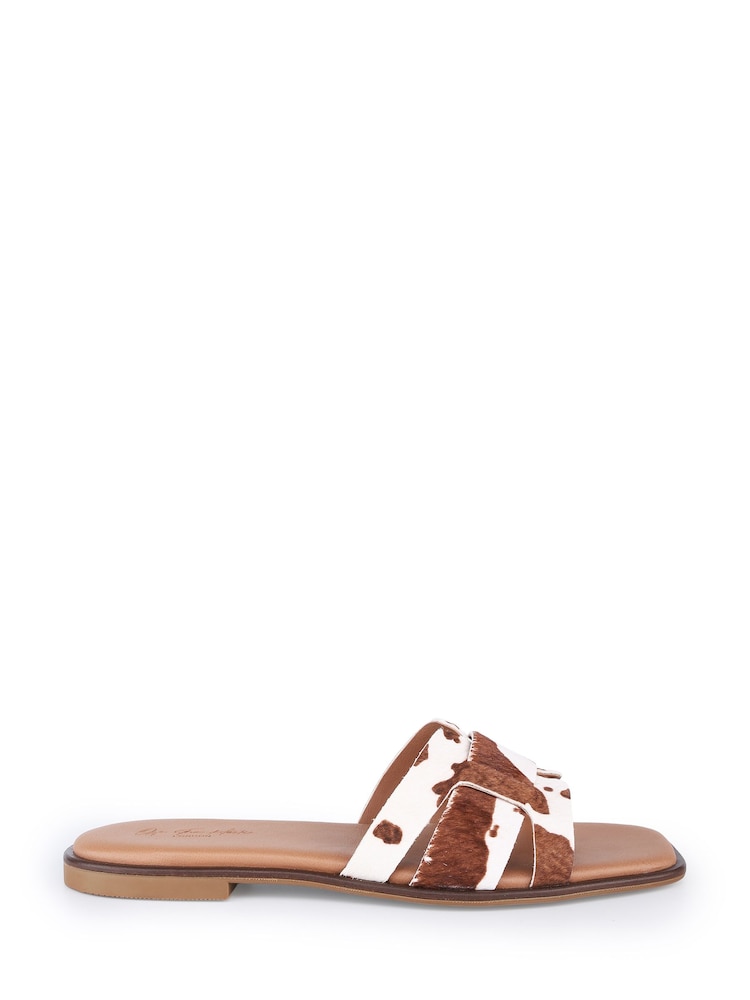 Off The Hook Animal Heath Leather Slip-On Flat Mule Sandals - Image 1 of 6