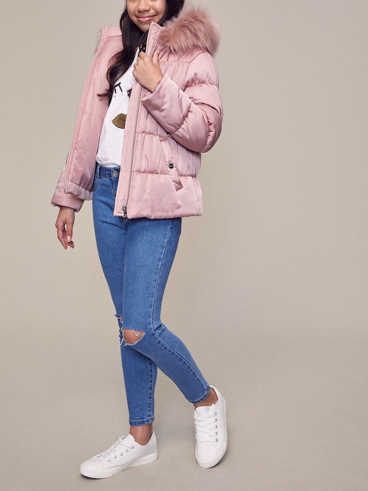 Lipsy White Girls Flat Lace Up Retro Canvas Trainers - Image 2 of 7