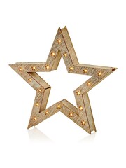 Premier Decorations Ltd Set of 3 Christmas Wood Star with Warm White Lights - Image 3 of 5