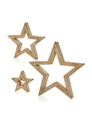 Premier Decorations Ltd Set of 3 Christmas Wood Star with Warm White Lights - Image 5 of 5