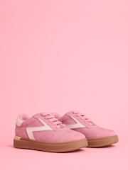 Lipsy Pink Slim Flat Sole Stripe Gum Outsole Trainers - Image 2 of 5