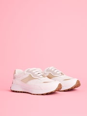 Lipsy White Chunky Lace Up Runner Jogger Trainers - Image 2 of 5