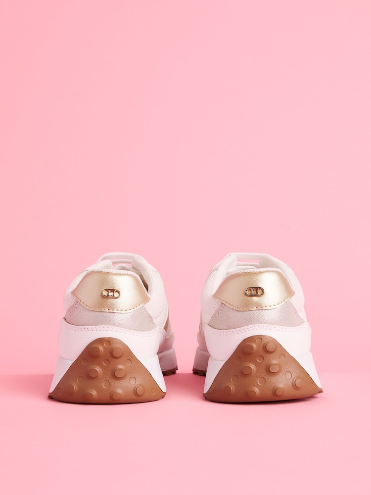 Lipsy White Chunky Lace Up Runner Jogger Trainers - Image 3 of 5
