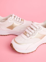 Lipsy White Chunky Lace Up Runner Jogger Trainers - Image 4 of 5