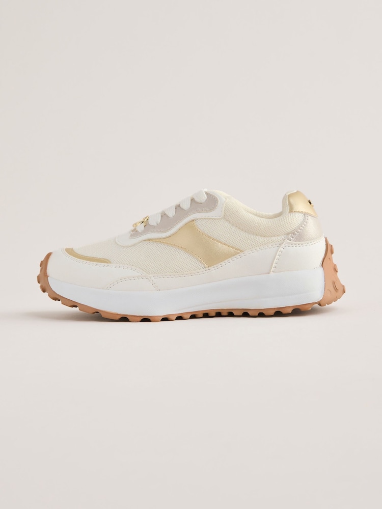 Lipsy White Chunky Lace Up Runner Jogger Trainers - Image 5 of 5