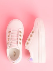 Lipsy White Lace Up Chunky Flatform Quilted Faux Leather Trainers - Image 1 of 5