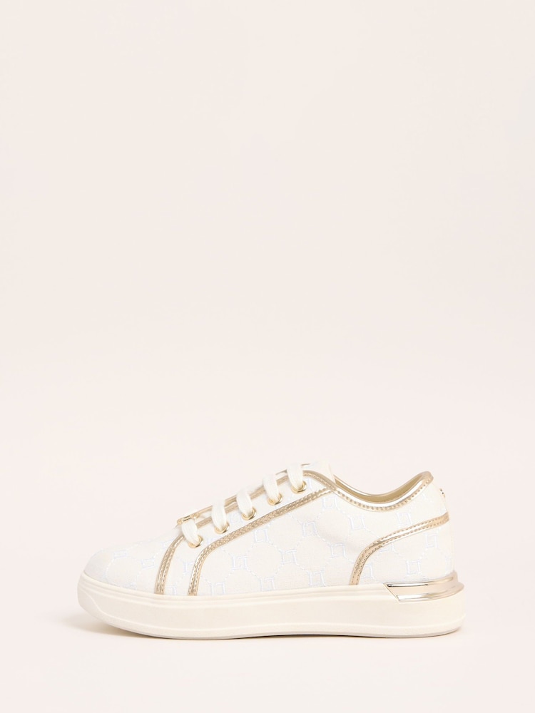 Lona blanca - Lipsy Slim Flat Sole Stripe Gum Outsole Trainers - Imagen 5 de 5 Lona blanca - Lipsy Slim Flat Sole Stripe Gum Outsole Trainers - Imagen 5 de 5