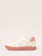 Lipsy White Lazer Cut Slim Flat Sole Stripe Gum Outsole Trainers - Image 5 of 5