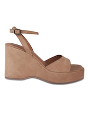 Off The Hook Natural Larson Suede Platform Wedge Sandals - Image 1 of 6