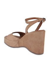Off The Hook Natural Larson Suede Platform Wedge Sandals - Image 3 of 6