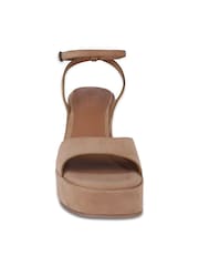 Off The Hook Natural Larson Suede Platform Wedge Sandals - Image 4 of 6
