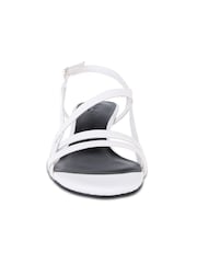 Off The Hook White Sammi Leather Strappy Kitten Heel Sandals - Image 4 of 6