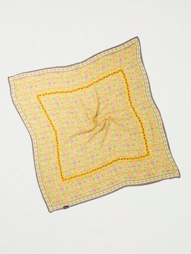 FatFace Green Beeble Printed Hair Scarf - Image 1 of 2