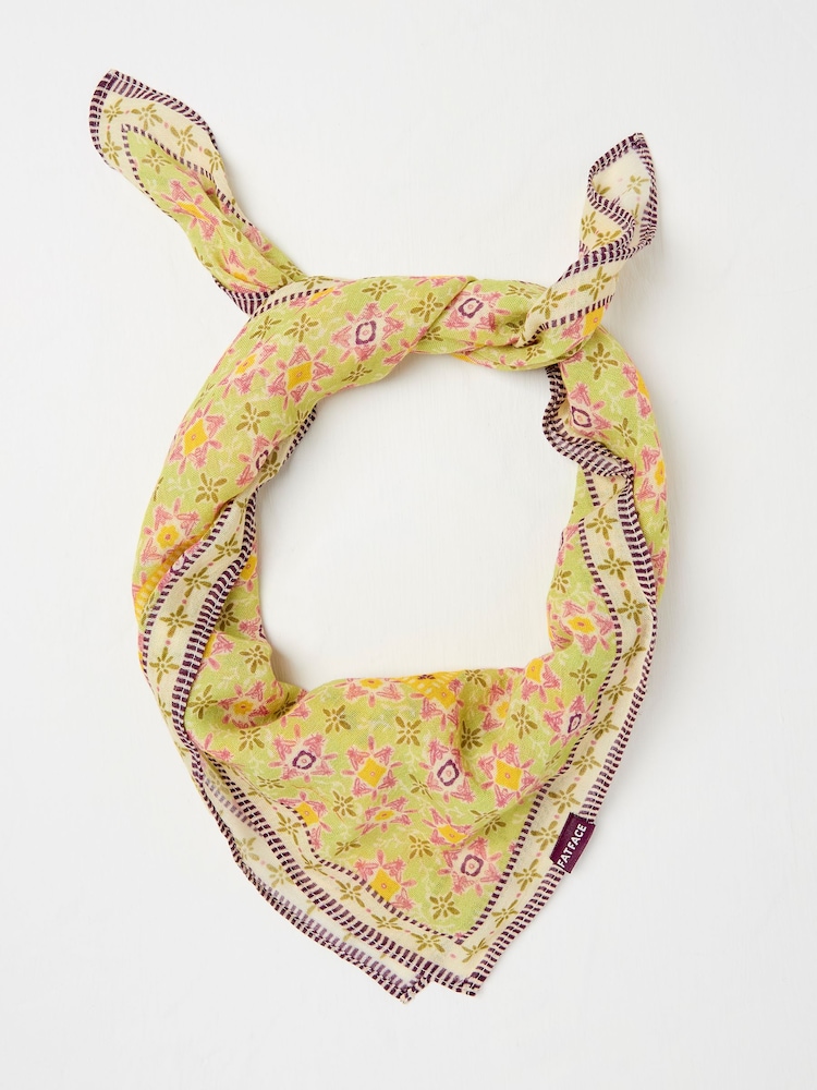 FatFace Green Beeble Printed Hair Scarf - Image 2 of 2
