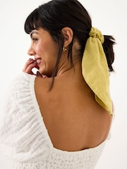 FatFace Beeble Embroidered Tie Scrunchie - Image 1 of 4