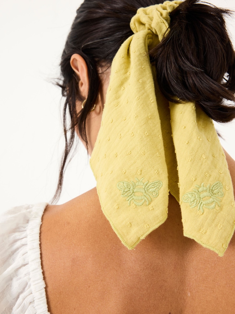 FatFace Beeble Embroidered Tie Scrunchie - Image 2 of 4