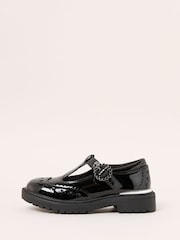 Lipsy Black Chunky Embellished Buckle Dolly School Shoes - Image 5 of 5
