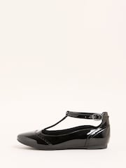 Lipsy Black Slim Sole T Bar Ballerina School Shoes - Image 5 of 5